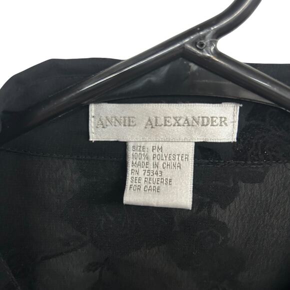 Gothic Sheer‎ Velvet Blouse Rose Burnout Witchy PM - Picture 6 of 7